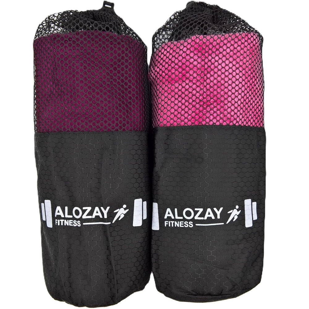 ALOZAY Fitness Microfiber Gym Towel with Mesh Bag